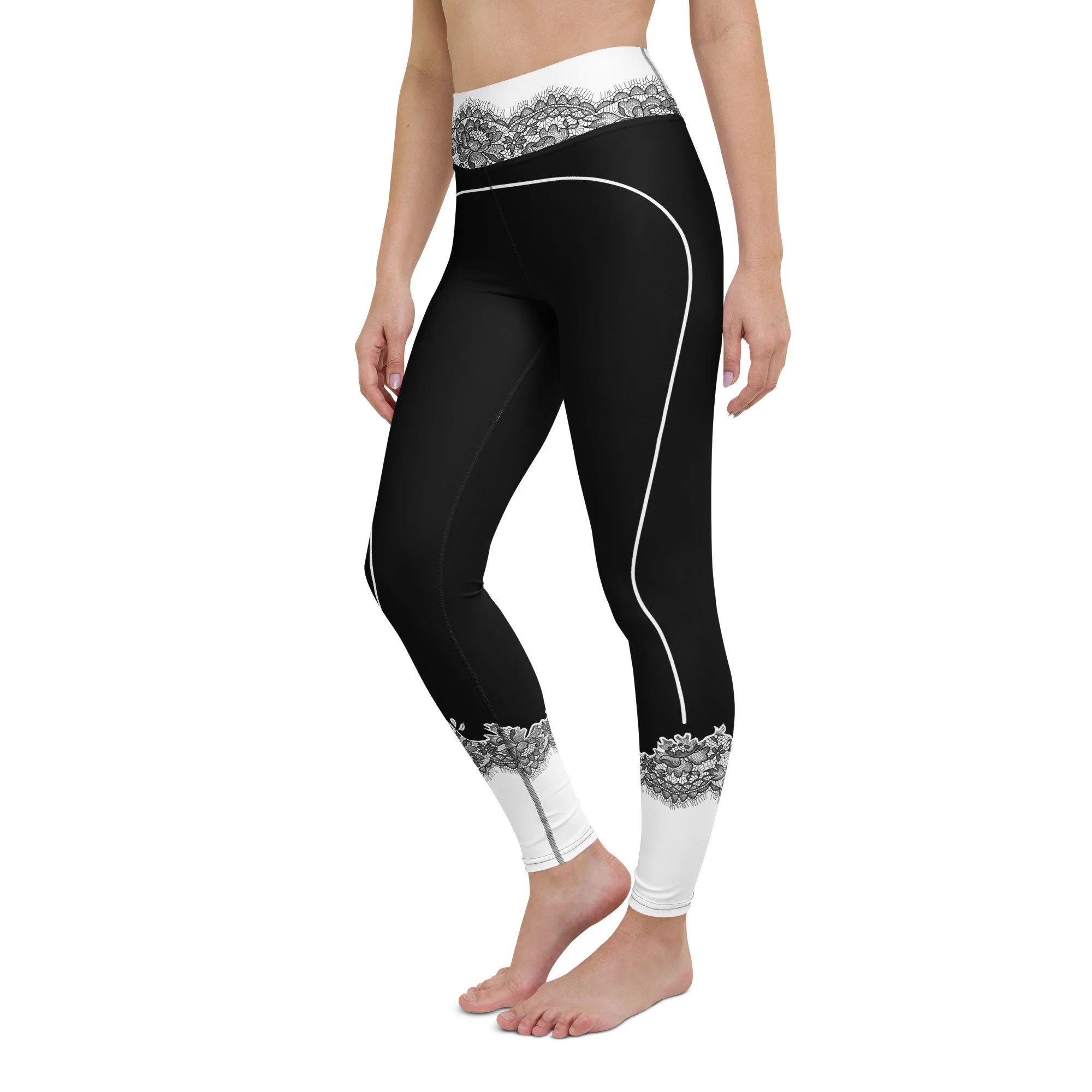 Black Lace Racer High Rise Leggings — FOR THE LOVE OF ROCKSTARS